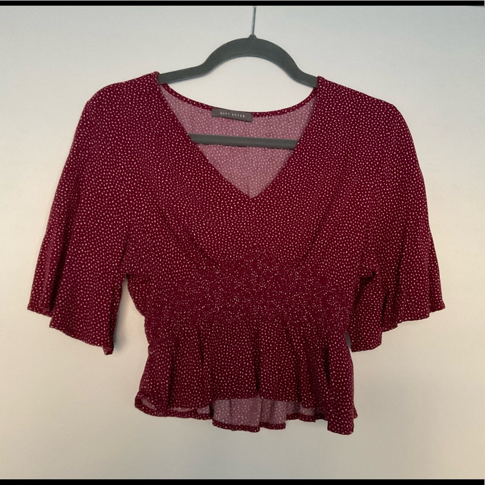 V-neck patterned blouse